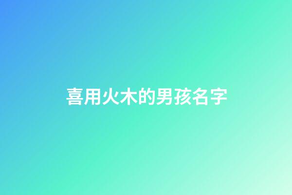 喜用火木的男孩名字(喜用火木的男孩名字有哪些)-第1張-男孩起名-玄機(jī)派