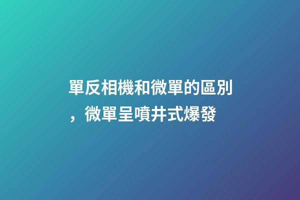 單反相機和微單的區別，微單呈噴井式爆發-第1張-觀點-玄機派
