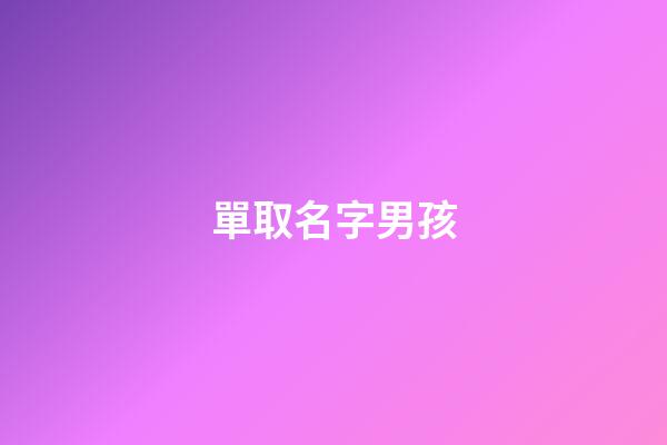 單取名字男孩(取名男孩單字的)-第1張-男孩起名-玄機派