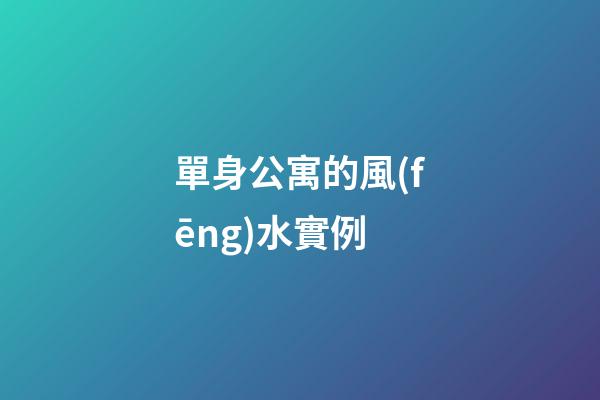 單身公寓的風(fēng)水實例