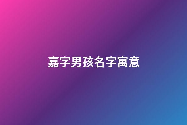 嘉字男孩名字寓意(嘉字取名男孩名字寓意)-第1張-男孩起名-玄機派