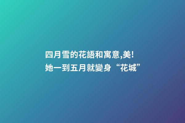 四月雪的花語和寓意,美!她一到五月就變身“花城”-第1張-觀點-玄機派