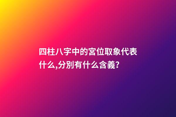四柱八字中的宮位取象代表什么,分別有什么含義？