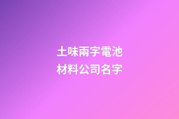 土味兩字電池材料公司名字-第1張-公司起名-玄機(jī)派