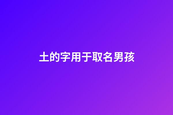 土的字用于取名男孩(土字起名男孩名字)-第1張-男孩起名-玄機派