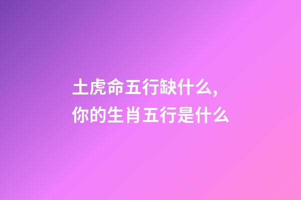 土虎命五行缺什么,你的生肖五行是什么-第1張-觀點-玄機派