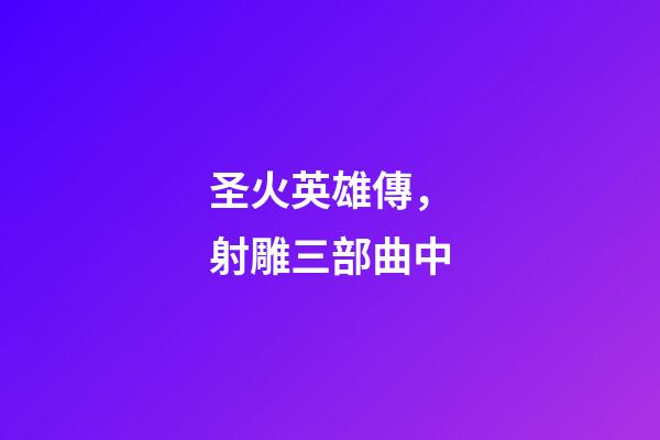 圣火英雄傳，射雕三部曲中-第1張-觀點-玄機派