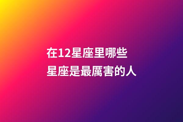 在12星座里哪些星座是最厲害的人-第1張-星座運勢-玄機派