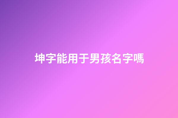 坤字能用于男孩名字嗎(坤用做男孩名的意思)-第1張-男孩起名-玄機(jī)派