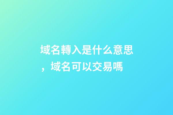 域名轉入是什么意思，域名可以交易嗎-第1張-觀點-玄機派