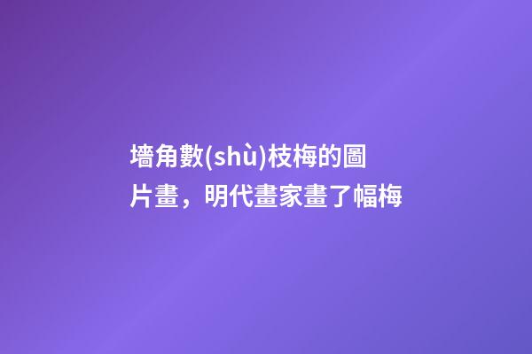 墻角數(shù)枝梅的圖片畫，明代畫家畫了幅梅-第1張-觀點(diǎn)-玄機(jī)派