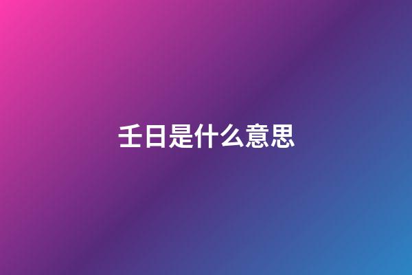 壬日是什么意思
