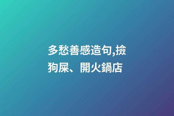多愁善感造句,撿狗屎、開火鍋店-第1張-觀點-玄機派