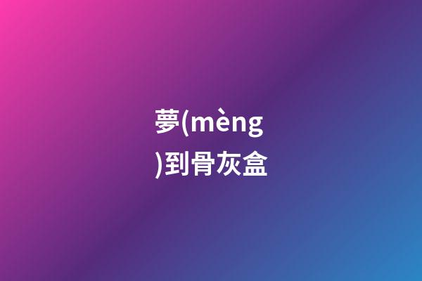 夢(mèng)到骨灰盒