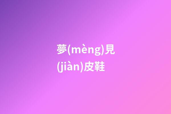 夢(mèng)見(jiàn)皮鞋