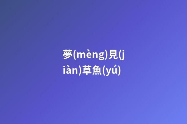 夢(mèng)見(jiàn)草魚(yú)