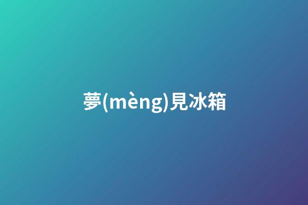 夢(mèng)見冰箱