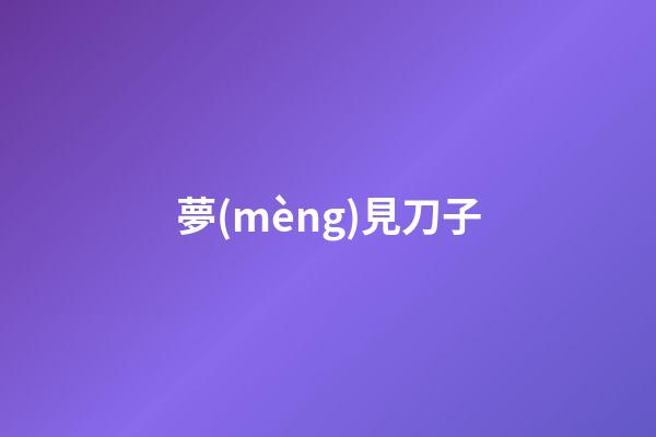 夢(mèng)見刀子