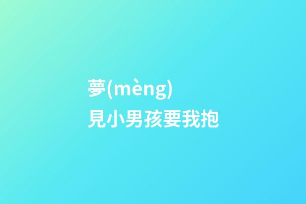 夢(mèng)見小男孩要我抱