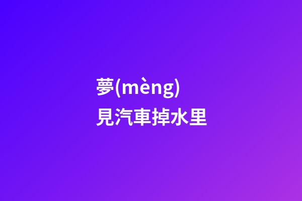 夢(mèng)見汽車掉水里
