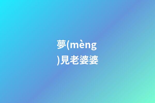夢(mèng)見老婆婆