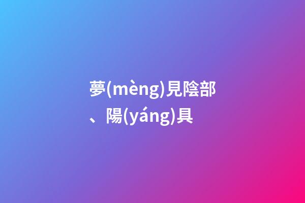 夢(mèng)見陰部、陽(yáng)具