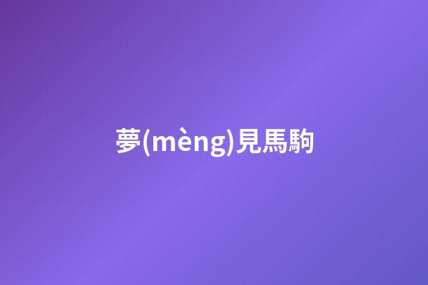 夢(mèng)見馬駒