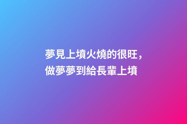 夢見上墳火燒的很旺，做夢夢到給長輩上墳-第1張-觀點-玄機派