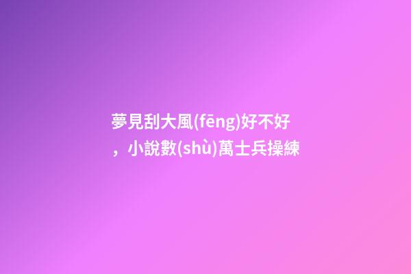 夢見刮大風(fēng)好不好，小說數(shù)萬士兵操練