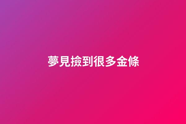 夢見撿到很多金條