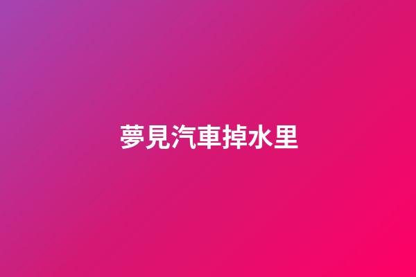 夢見汽車掉水里