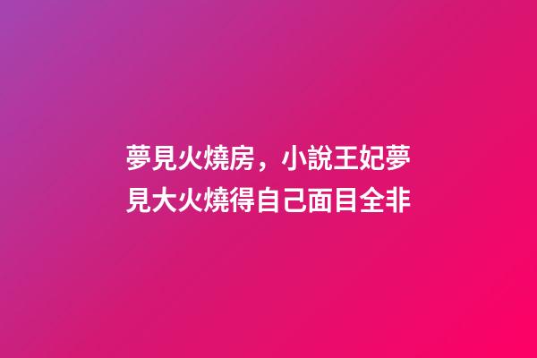 夢見火燒房，小說王妃夢見大火燒得自己面目全非-第1張-觀點-玄機派