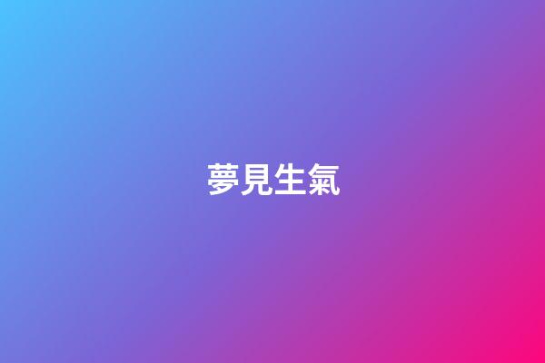 夢見生氣