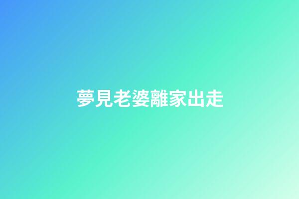 夢見老婆離家出走