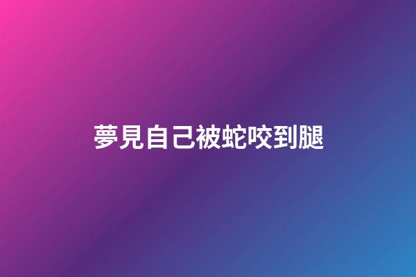 夢見自己被蛇咬到腿