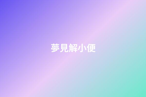夢見解小便