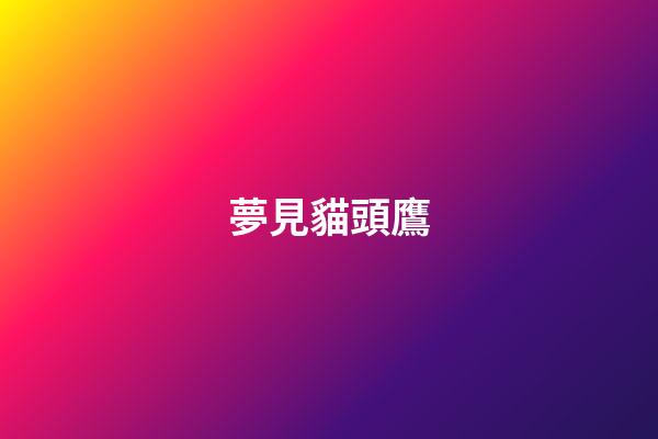 夢見貓頭鷹