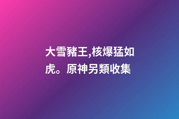 大雪豬王,核爆猛如虎。原神另類收集-第1張-觀點-玄機派