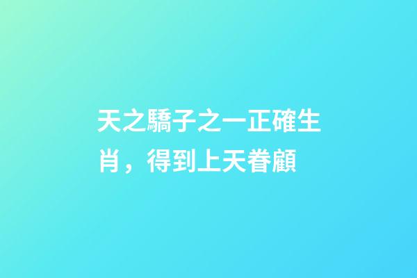 天之驕子之一正確生肖，得到上天眷顧-第1張-觀點-玄機派