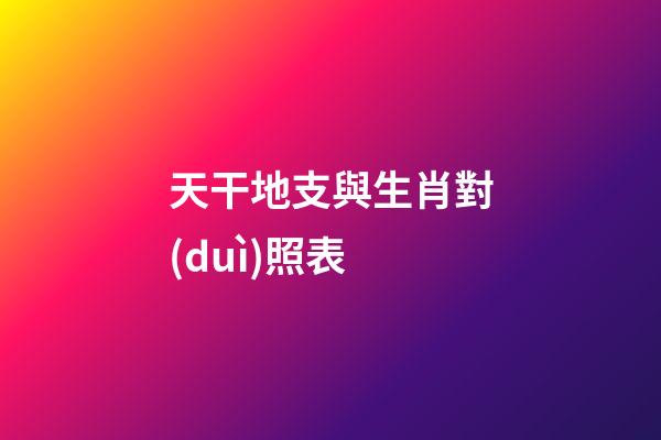 天干地支與生肖對(duì)照表