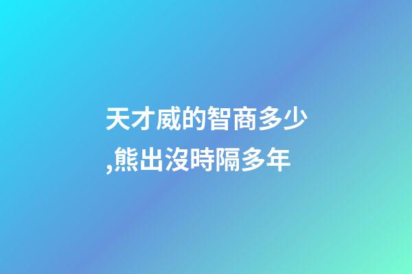 天才威的智商多少,熊出沒時隔多年-第1張-觀點-玄機派