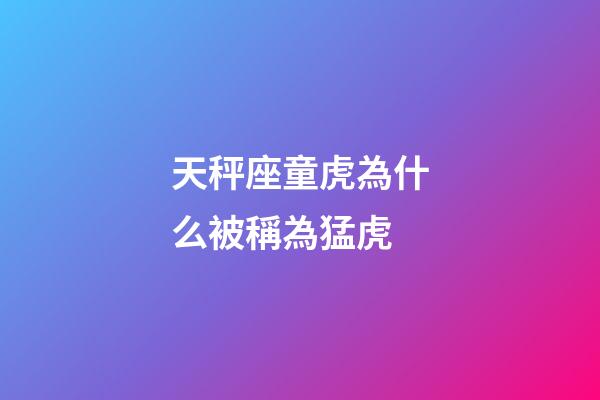 天秤座童虎為什么被稱為猛虎