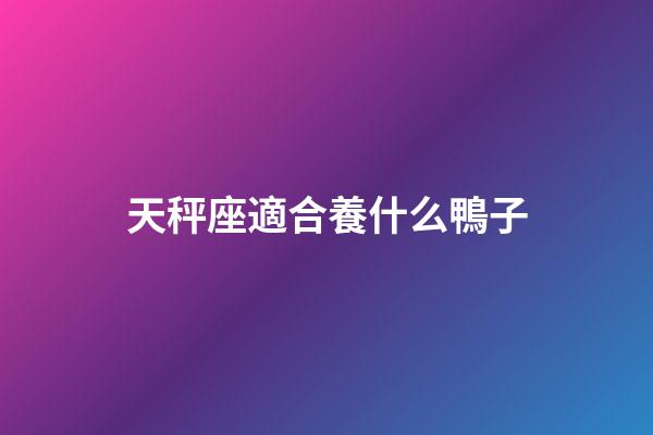 天秤座適合養什么鴨子-第1張-星座運勢-玄機派