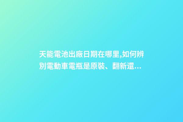 天能電池出廠日期在哪里,如何辨別電動車電瓶是原裝、翻新還是假貨-第1張-觀點-玄機派