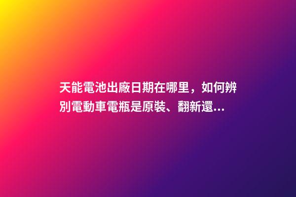 天能電池出廠日期在哪里，如何辨別電動車電瓶是原裝、翻新還是假貨-第1張-觀點-玄機派