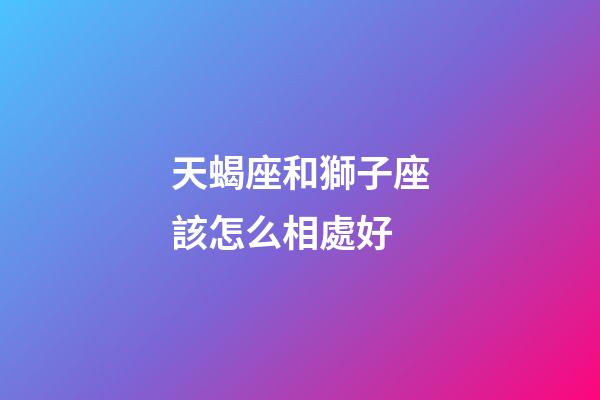 天蝎座和獅子座該怎么相處好-第1張-星座運勢-玄機派