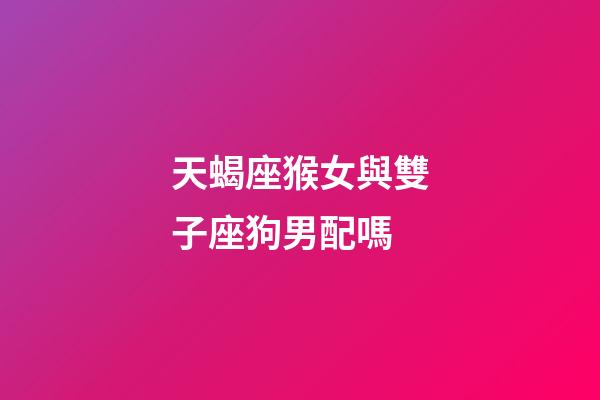 天蝎座猴女與雙子座狗男配嗎-第1張-星座運勢-玄機派