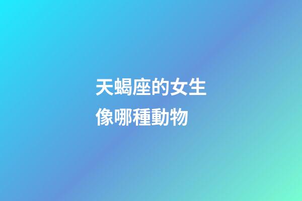 天蝎座的女生像哪種動物-第1張-星座運勢-玄機派