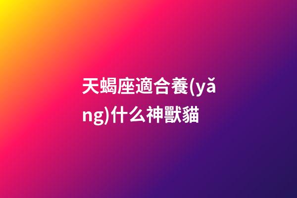 天蝎座適合養(yǎng)什么神獸貓-第1張-星座運勢-玄機派