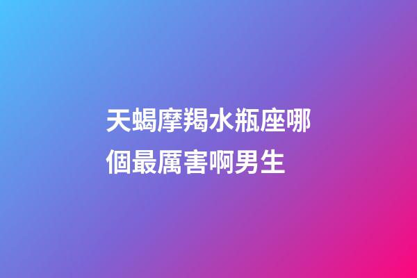 天蝎摩羯水瓶座哪個最厲害啊男生-第1張-星座運勢-玄機派
